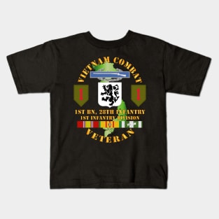 Vietnam Combat Infantry Veteran w 1st Bn 28th Inf 1st Inf Div SSI Kids T-Shirt